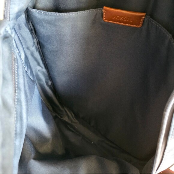 Fossil Men's Buckner Briefcase Backpack Blue 16x12x3 - Picture 9 of 13
